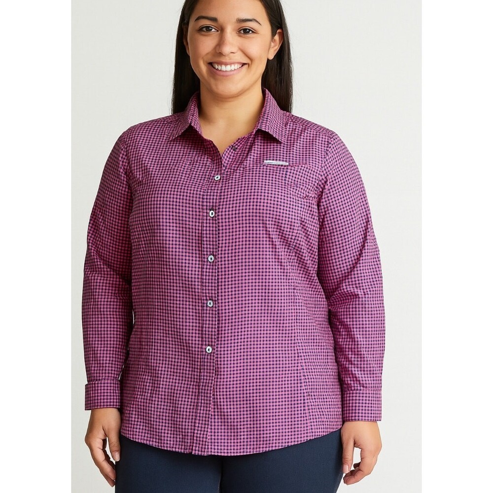 Field & Stream women's button up Nylon vented button up red/blue Nylon SZ XL